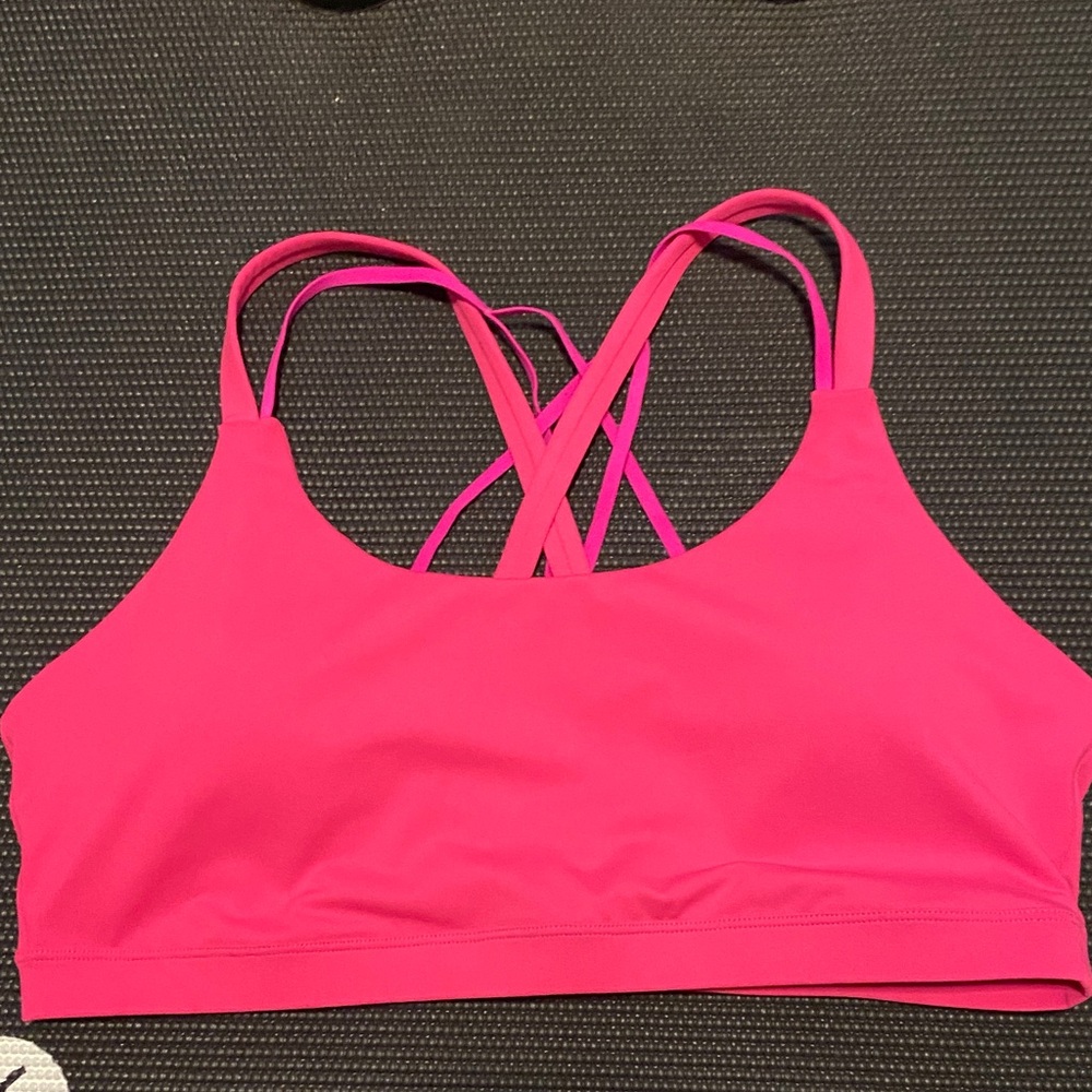Fabletics Hot Pink Crisscross Back Sports Bra
